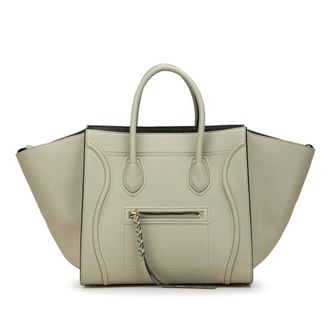 Celine Pre-owned Womens Luggage Phantom Tote Bag - Light Grey Leather - One Size