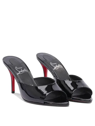 Christian Louboutin Miss Z Mule 80 Patent/Lining Heeled Shoes Nero-Donna