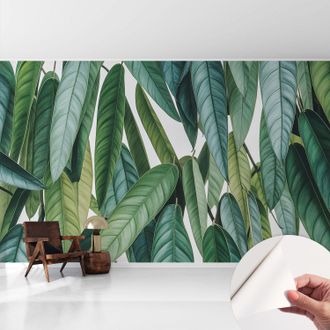 Tulup Fotomurale Adesivo - Murale Da Parete - Carta Da Parati Autoadesiva - Design Parete Moderno - Foglie Naturali 416x254 Cm