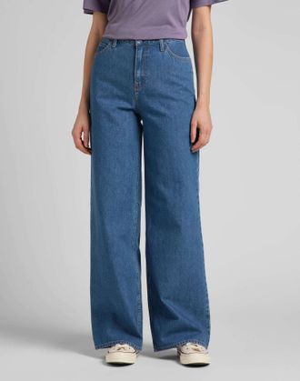 Lee Bootcut-Jeans LEE Lee Flared Jeans Stella A Line, Damen, Gr. 26, L&auml;nge 31, blau (blau denim), Obermaterial: 77% Baumwolle CO(Bio). 23% Hanf HA., Jeans