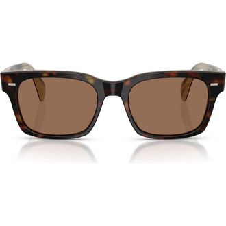 Oliver Peoples Ryce 54mm Square Sunglasses in Horn /Brown at Nordstrom
