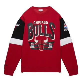 Mitchell & Ness x NBA Chicago Bulls All Over Crew Sweatshirt Red Black FCPO3400-CBUYYPPPSCAR
