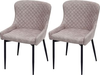 Hhg Hhg - Nunca Usado] Lote De 2 Sillas De Comedor 048, Silla De Cocina Sill&oacute;n Silla, Metal Vintage, Tela/textil Gris