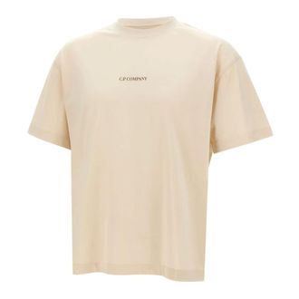 C.P. Company T-Shirts, male, Beige, Size: S C.p. Company T-shirts and Polos Beige