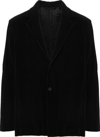 Homme Pliss&eacute; Issey Miyake pliss&eacute; blazer - men - Polyester/Polyester - 4 - Black