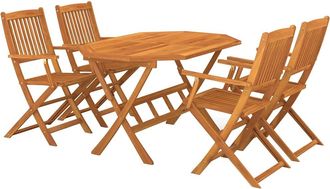 vidaXL Vidaxl - Juego De Comedor De Jard&iacute;n 5 Piezas Madera Maciza De Acacia