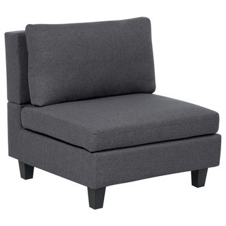 Beliani Sill&oacute;n De Tela M&oacute;dulo 1 Plaza Acolchado Con Coj&iacute;n Gris Oscuro Unstad