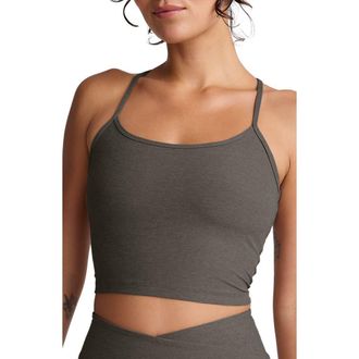 Beyond Yoga Space Dye Slim Racerback Crop Tank in True Gray Heather at Nordstrom Rack, Size Xx-Small