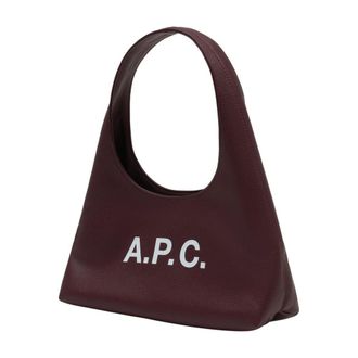 A.P.C. Womens Baby Ninon Shoulder Bag Burgundy Synthetic