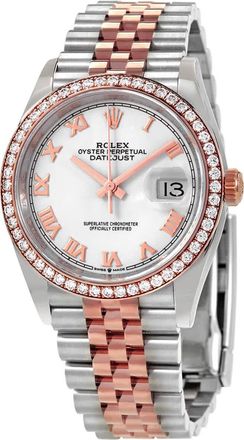 Rolex Datejust 36 White Dial Automatic Ladies Steel and 18k Everose Gold Jubilee Watch 126281WRJ