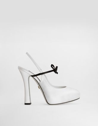 Dolce & Gabbana Satin Slingbacks - Woman Pumps And Slingback Black 36.5