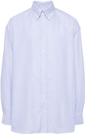 Marni long-sleeve cotton shirt - men - Cotton - 50 - Blue