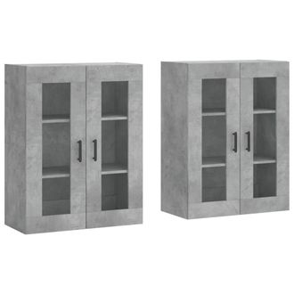 Berkfield Home Wall Mounted Cabinets 2 pcs Concrete Grey Engineered Wood