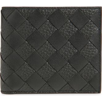 Bottega Veneta Intrecciato Leather Bifold Wallet in 1000 Black at Nordstrom
