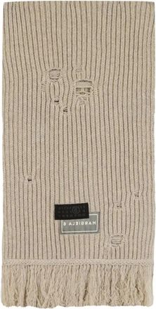 Maison Margiela Beige Wol Sjaal - Dames - Wintersjaals - Beige - ONE Size - Wol - Accessoires