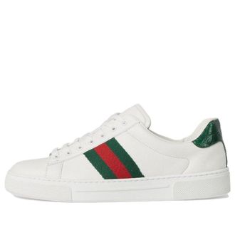 Gucci (WMNS) Gucci Ace Leather Sneakers White Green Red 757943-AACAG-9055