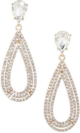 Nordstrom Rack Pav&eacute; Teardrop Earrings in Clear- Gold at Nordstrom Rack