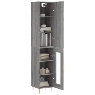 Berkfield Home Highboard Grey Sonoma 34.5x34x180 cm Engineered Wood