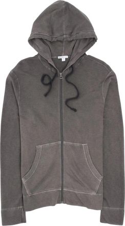 James Perse Vintage French Terry Zip Up Hoodie - Heren - Vesten met rits - Grijs - L - Katoen - Hoodies & sweatvesten