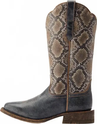 Ariat Womens Frontier Farrah Western Boot In Beduino Black/natural Snake Print