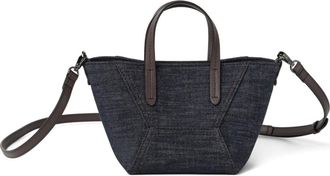 Brunello Cucinelli Borsa a spalla BC Duo mini - Blu