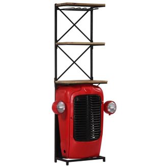 vidaXL Vidaxl - Botellero Forma De Tractor Madera Maciza De Mango 49x31x172 Cm