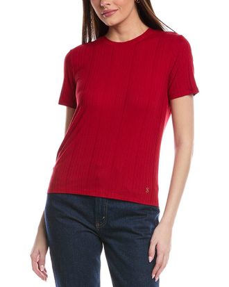 St. John Sleek Rib Jersey Knit Top