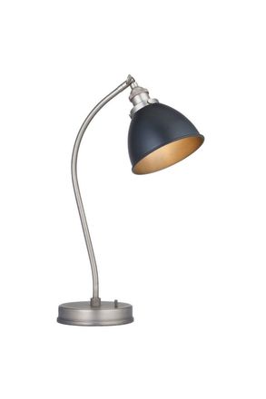 Netlighting Franklin Task Table Lamp Aged Pewter Plate Matt Black Paint in Grey