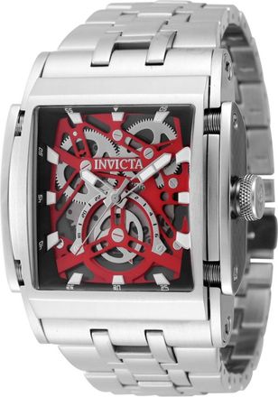 Invicta Speedway 47716 Heren Horloge - Quartz Uurwerk - Roestvrij Staal met rode Wijzerplaat - 47mm