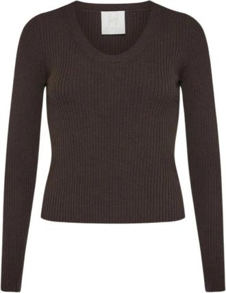 Marella Stijlvolle Vest voor Vrouwen - Dames - Ronde hals truien - Bruin - L - Truien & Vesten