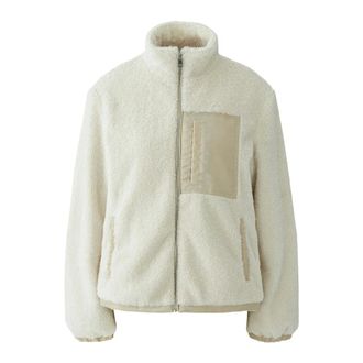 Oui Dames, Sweatshirts & Hoodies, Beige, Maat: L Nylon