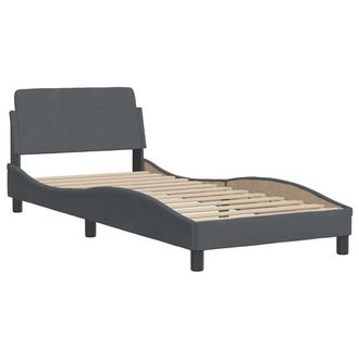 vidaXL Estructura De Cama Sin Colch&oacute;n Terciopelo Gris Oscuro 90x190 Cm Vidaxl