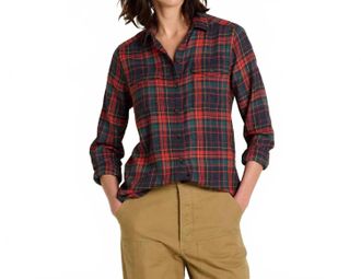Toad & Co Re-Form Flannel Long Sleeve Shirt In Black