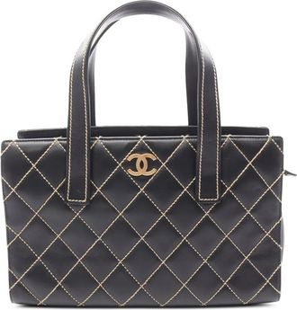 Chanel Borsa a mano Wild Stitch CC in pelle di vitello 2004-2005 - Nero