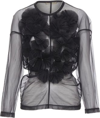 Comme Des Gar&ccedil;ons Comme des Garcons pleated fan ruffle sheer top