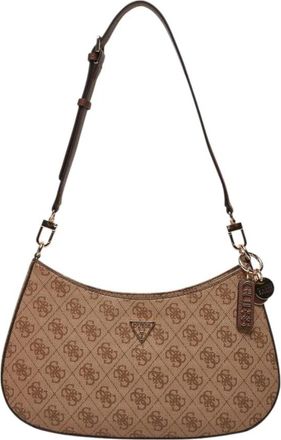 Guess Effen Tas met Ritssluiting en Meerdere Vakken - Dames - Schoudertassen - Beige - ONE Size - Tassen