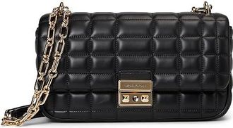 Michael Kors Tribeca Large Convertible Chain Shoulder Shoulder Womens Handbags Black : LG, Leather/Polyester