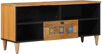 vidaXL TV Cabinet Natural 100 x 33.5 x 46 cm Solid Mango Wood vidaXL