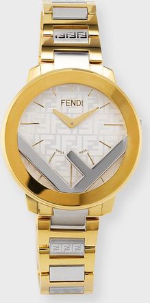Fendi F Is Fendi 36mm Two Tone Watch with Bracelet Strap