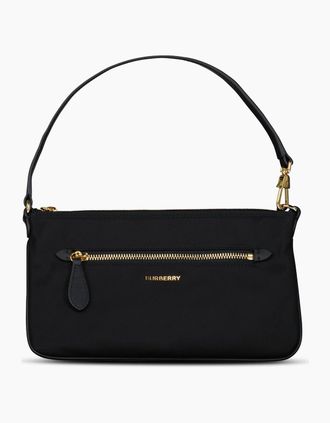 Burberry Womens Burberry Nylon Pouch Shoulder Bag in Black