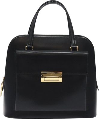 Ferragamo Vintage Zip Handbag Leather Leather Handbag (Pre-Owned)