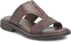 B&oslash;rn Remo Slide Sandal in Brown Leather at Nordstrom Rack, Size 10