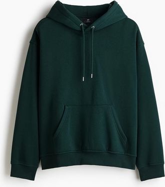 H&M Loose Fit Hoodie in Dark Forest Green at Nordstrom, Size Xx-Large