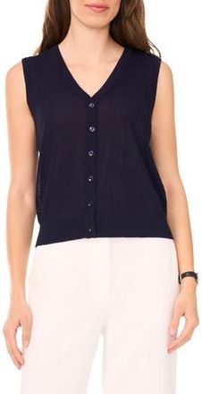 Halogen Sleeveless Button-Up Sweater in Classic Navy at Nordstrom Rack, Size Medium
