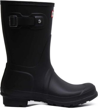 Hunter Korte Regenlaars Zwart Matte Finish - Dames - Regenlaarzen - Zwart - 38 EU - Polyester - Schoenen