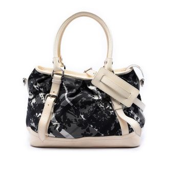 Burberry Pre-owned Burberry Floral Beat Check Nylon and Patent Satchel Ladies 92B4BRHPGFGIKEIW