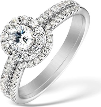 The Diamond Store Matching Lab Diamond Engagement and Wedding Ring 1ct VS1 18K White Gold