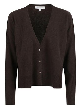 Antonelli V-neck wool cardigan - women - Virgin Wool/Silk/Cashmere - S - Brown