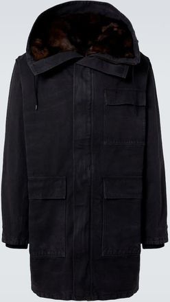 Prada Shearling-trimmed cotton parka