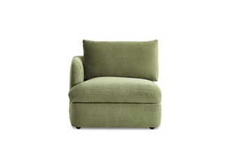 Castlery Ollie Storage Left Arm Sofa with Removable Covers and Gaslift Storage for Green (Greta) Moss